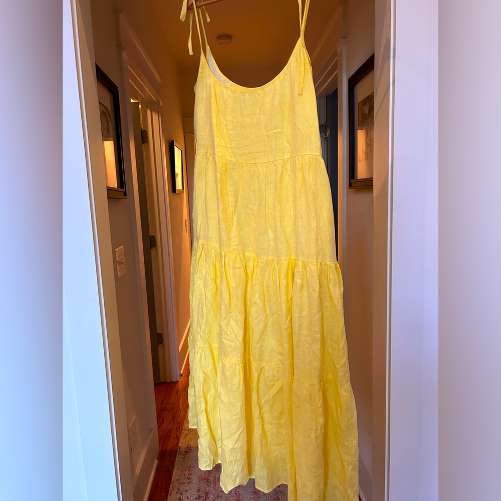 Buttercream Yellow Linen, Tiered Mille Resort & Travel Maxi